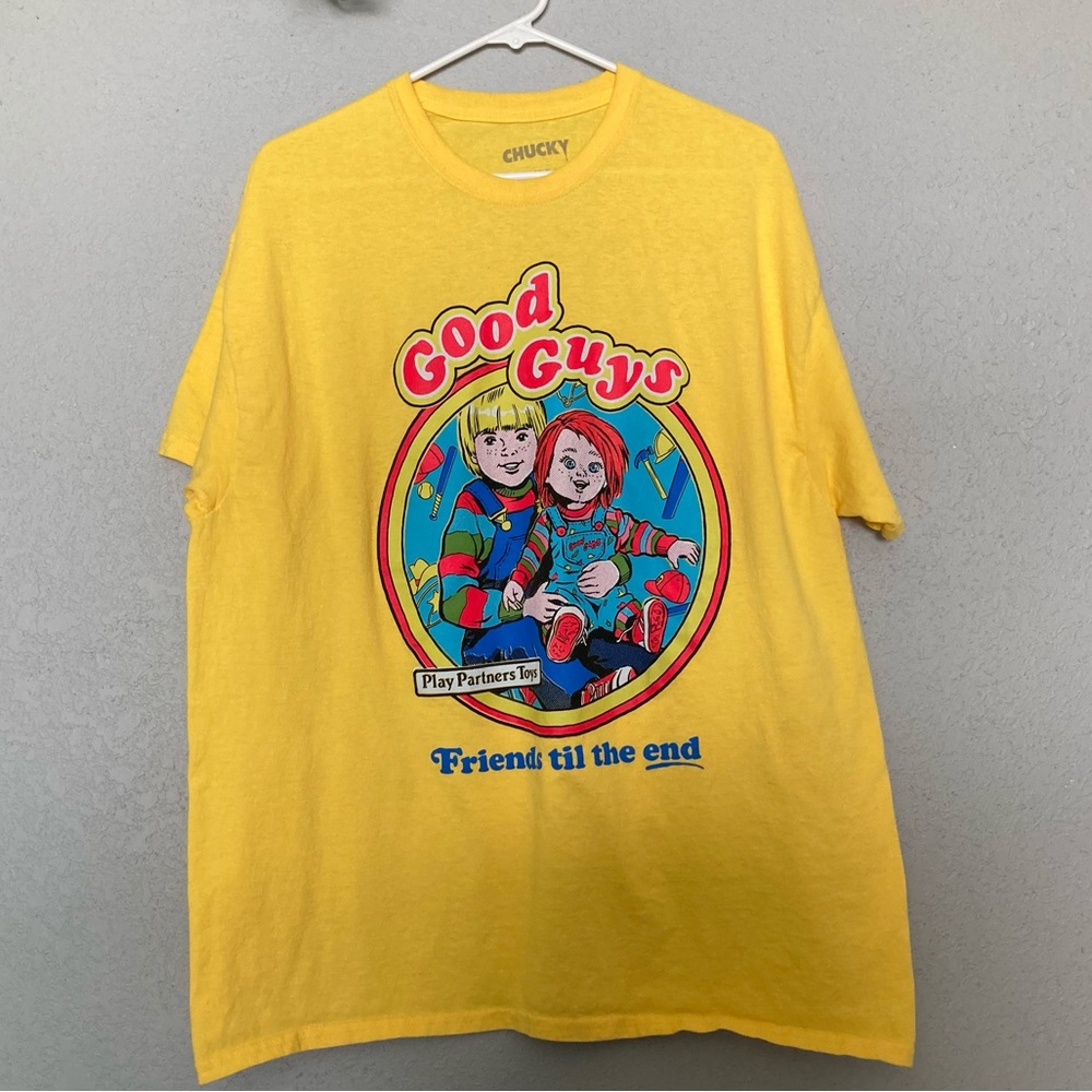 Chucky/GoodGuys Short Sleeve Yellow Graphic Tee Shirt